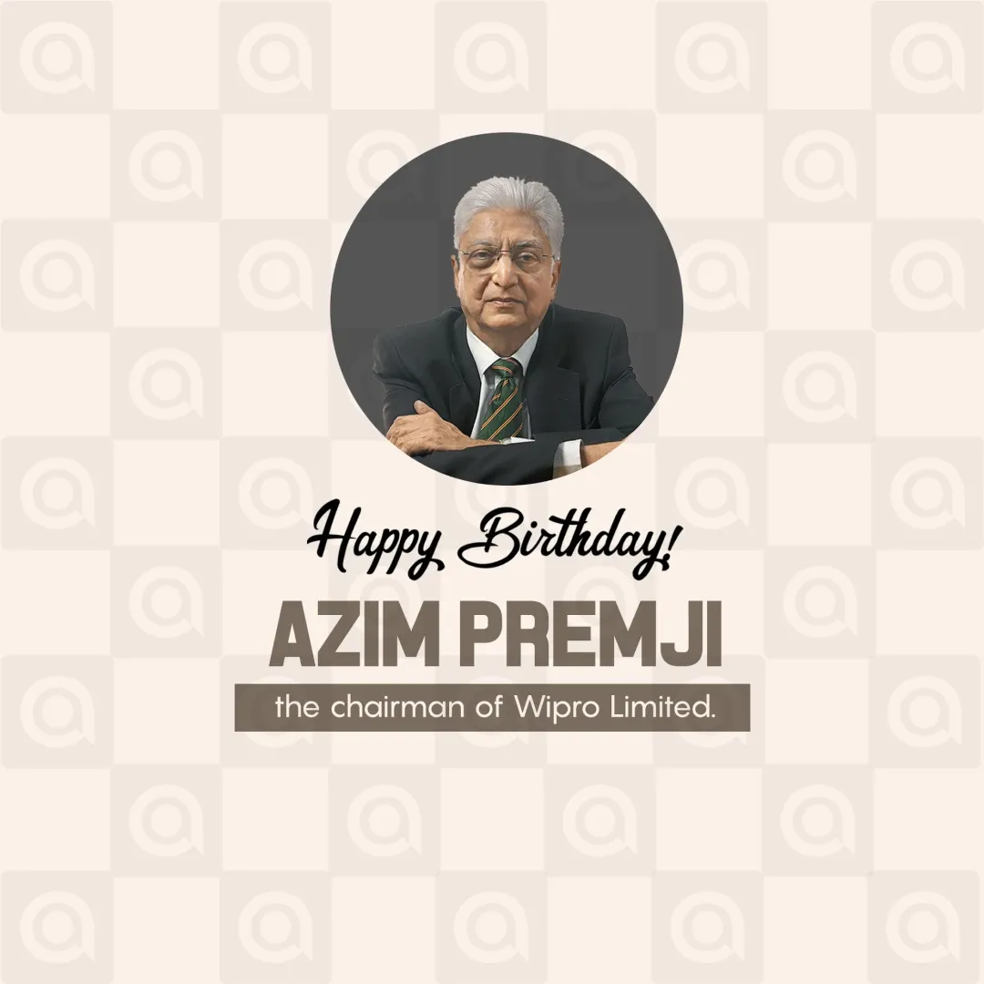 Azim Premji's birthday Poster Template