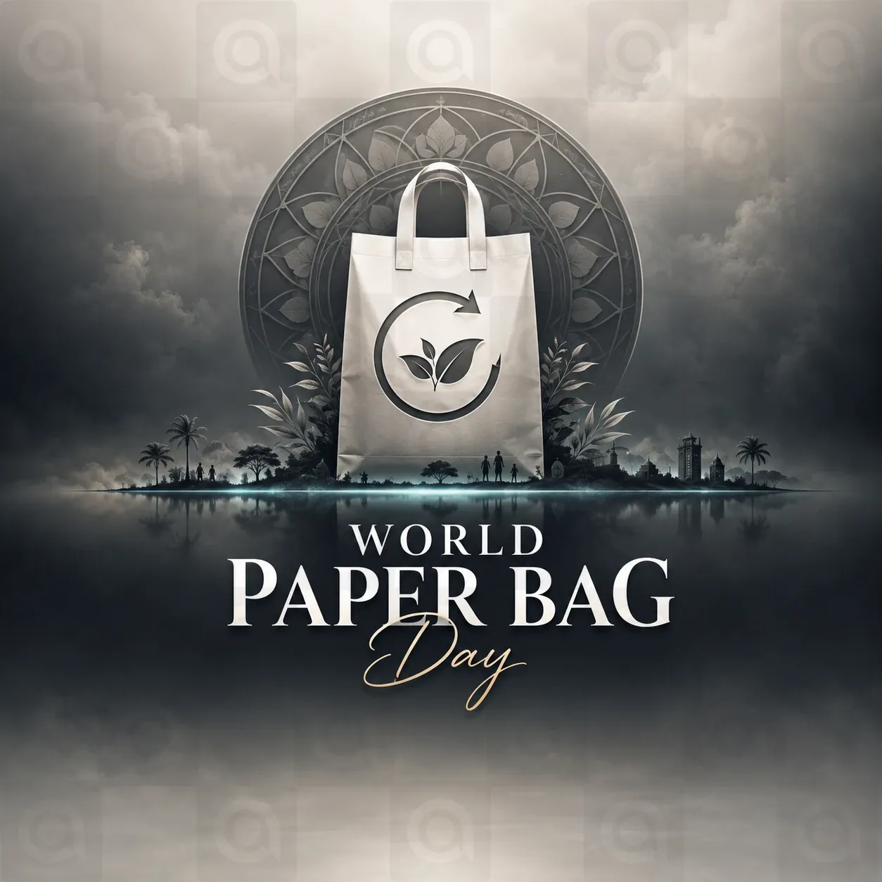 World Paper Bag Day Poster Template