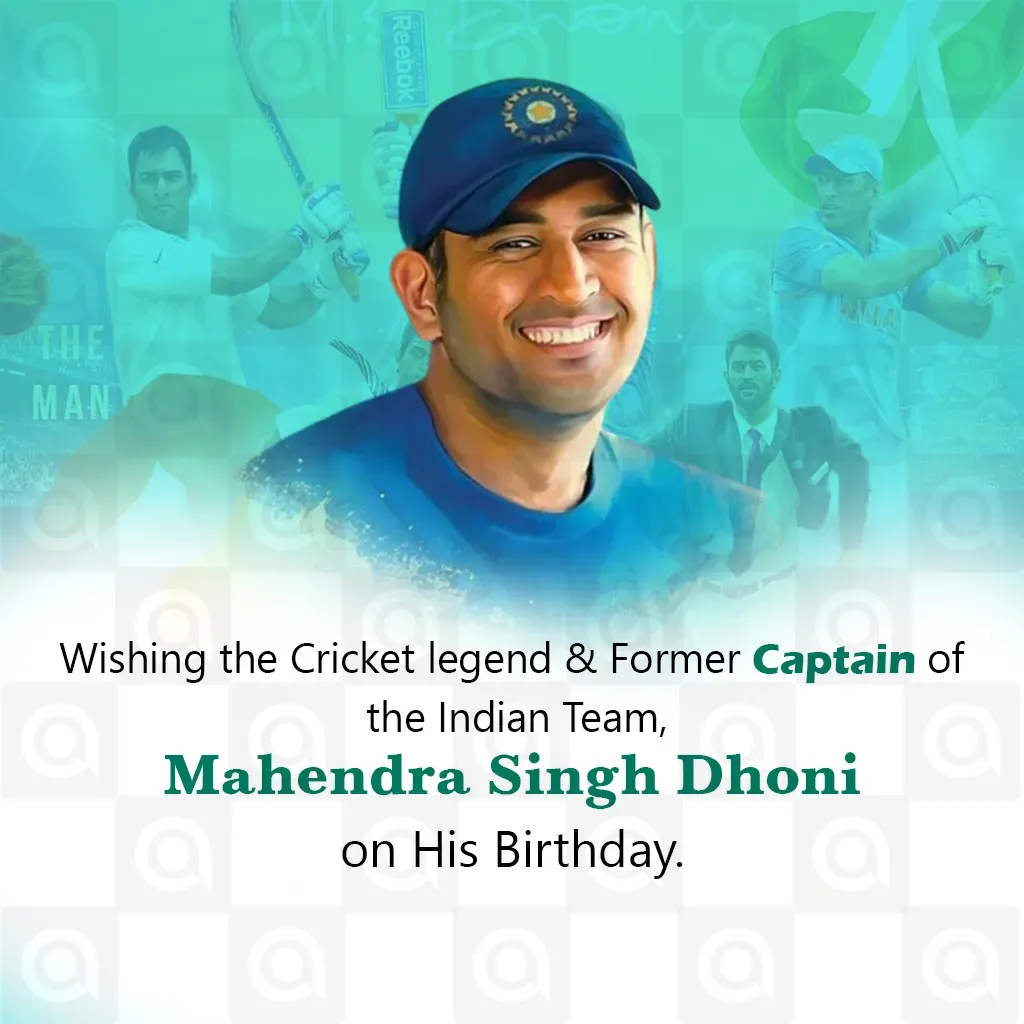 MS Dhoni Birthday Poster Template