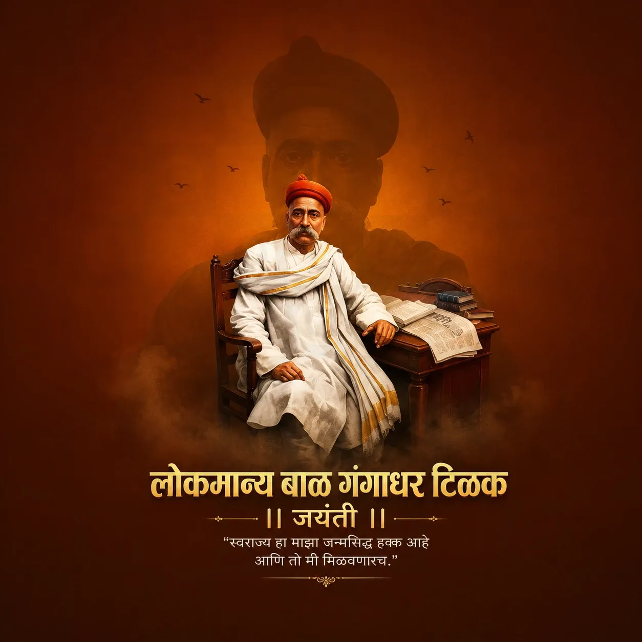 Lokmanya Bal Gangadhar Tilak Jayanti Poster Template