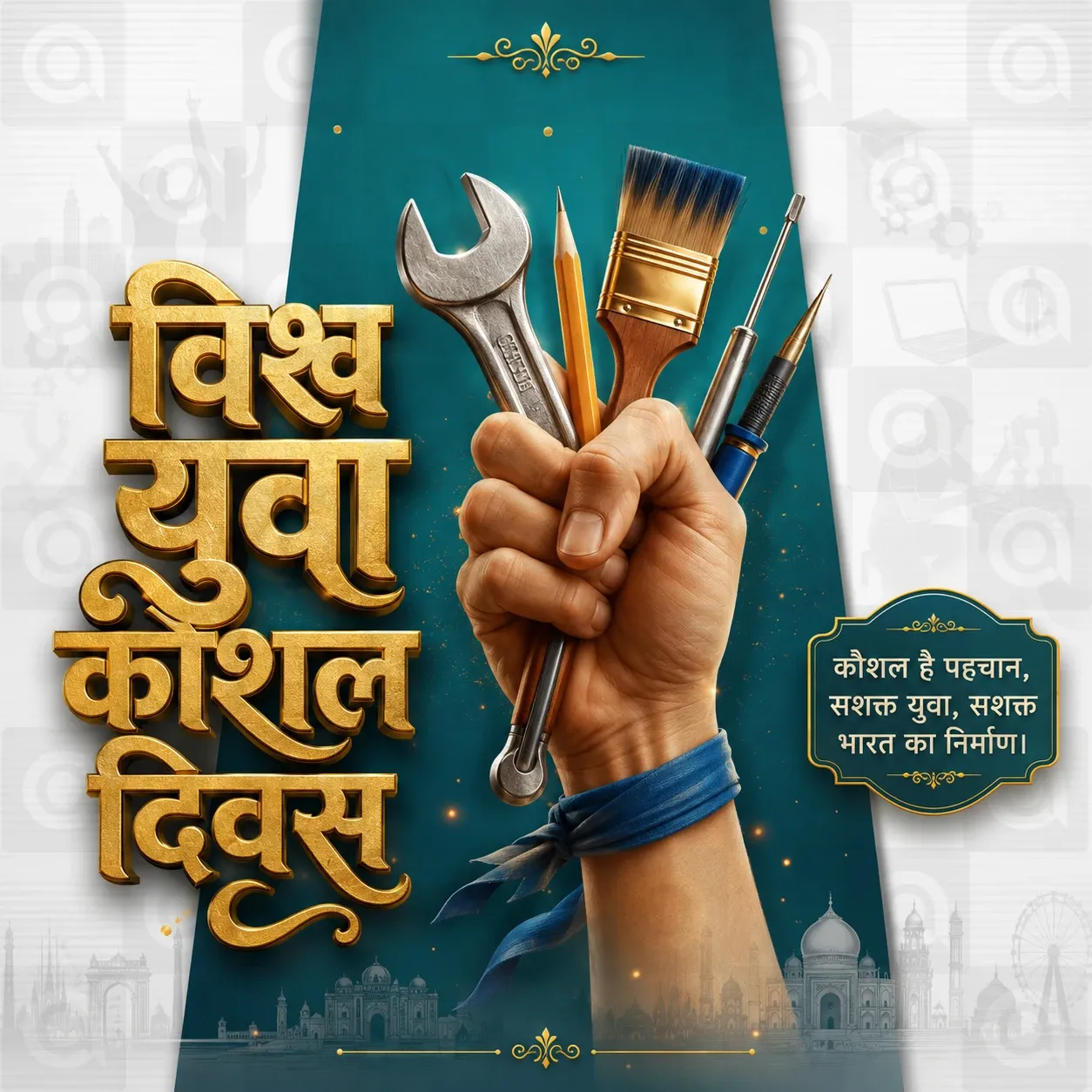World Youth skill day Poster Template