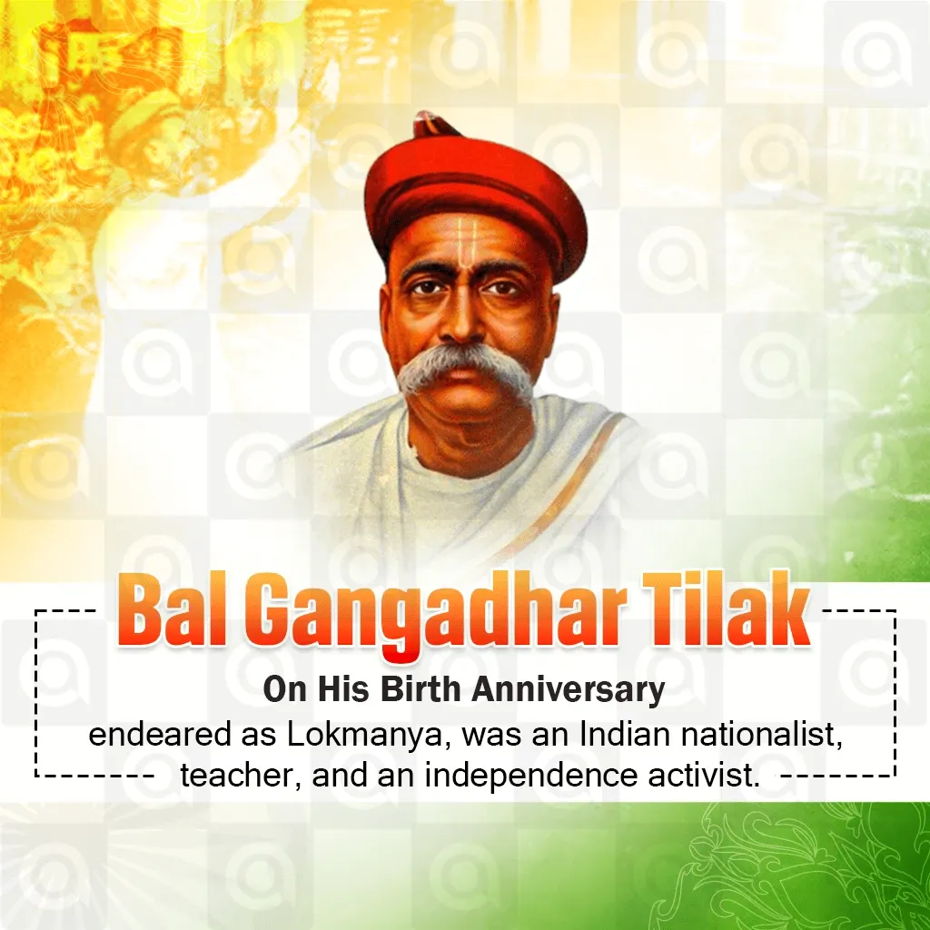 Lokmanya Bal Gangadhar Tilak Jayanti Poster Template