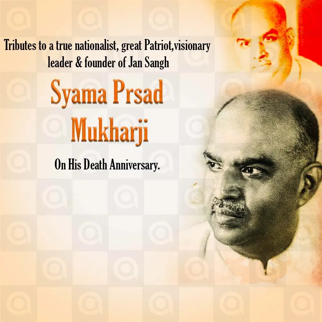 Syama Prasad Mukherjee Death Anniversary Poster Template