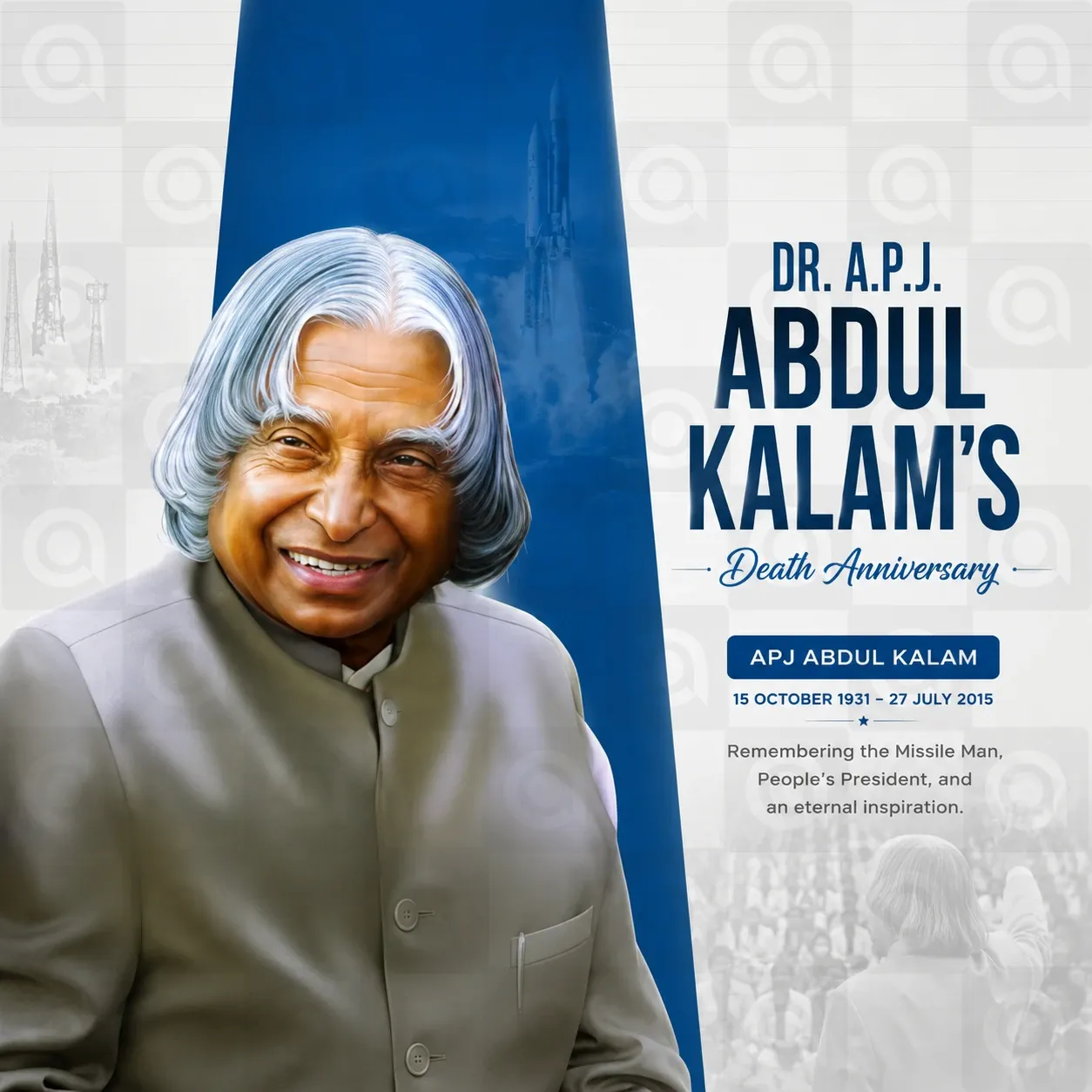 Dr. A.P.J. Abdul Kalam's death anniversary Poster Template