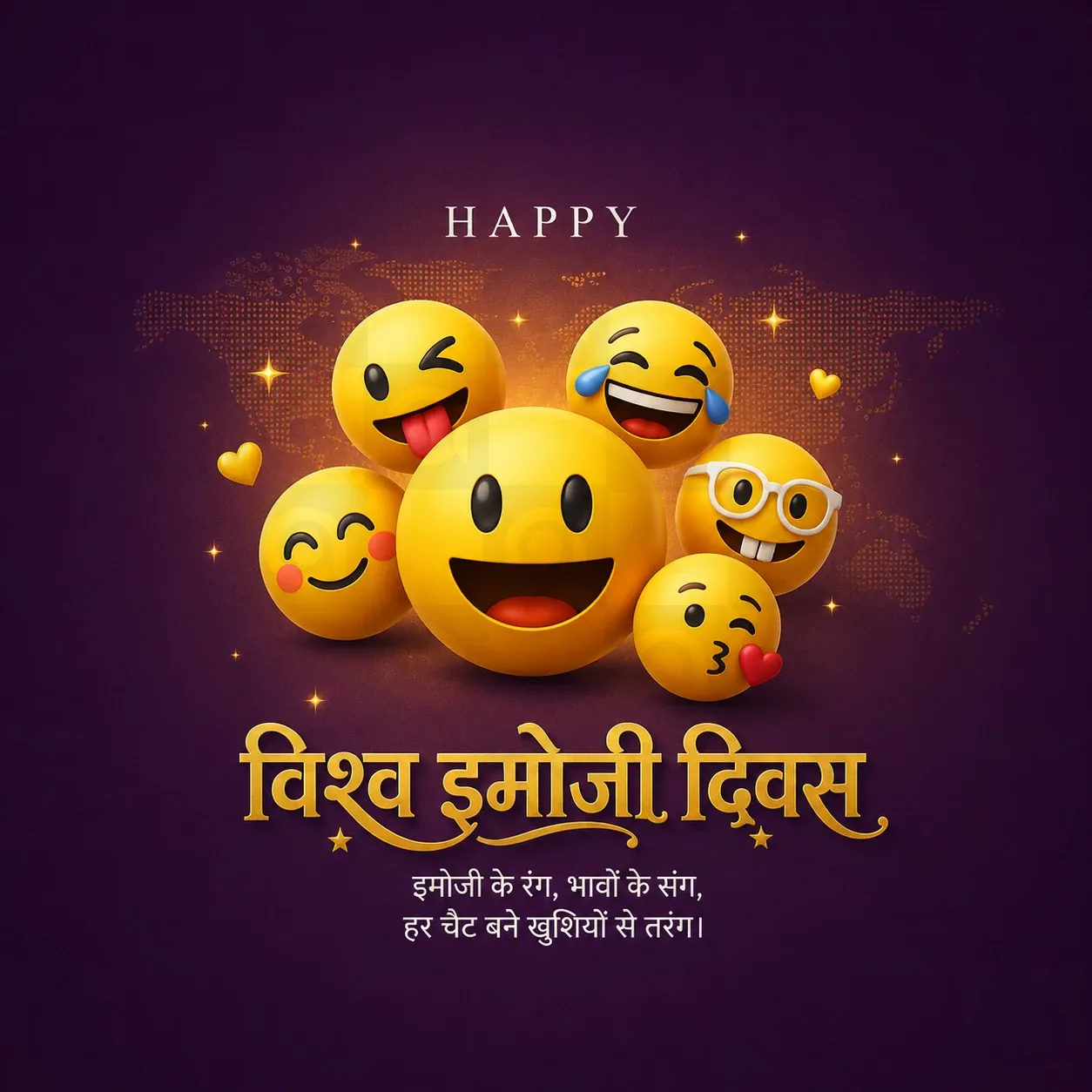 World Emoji Day Poster Template
