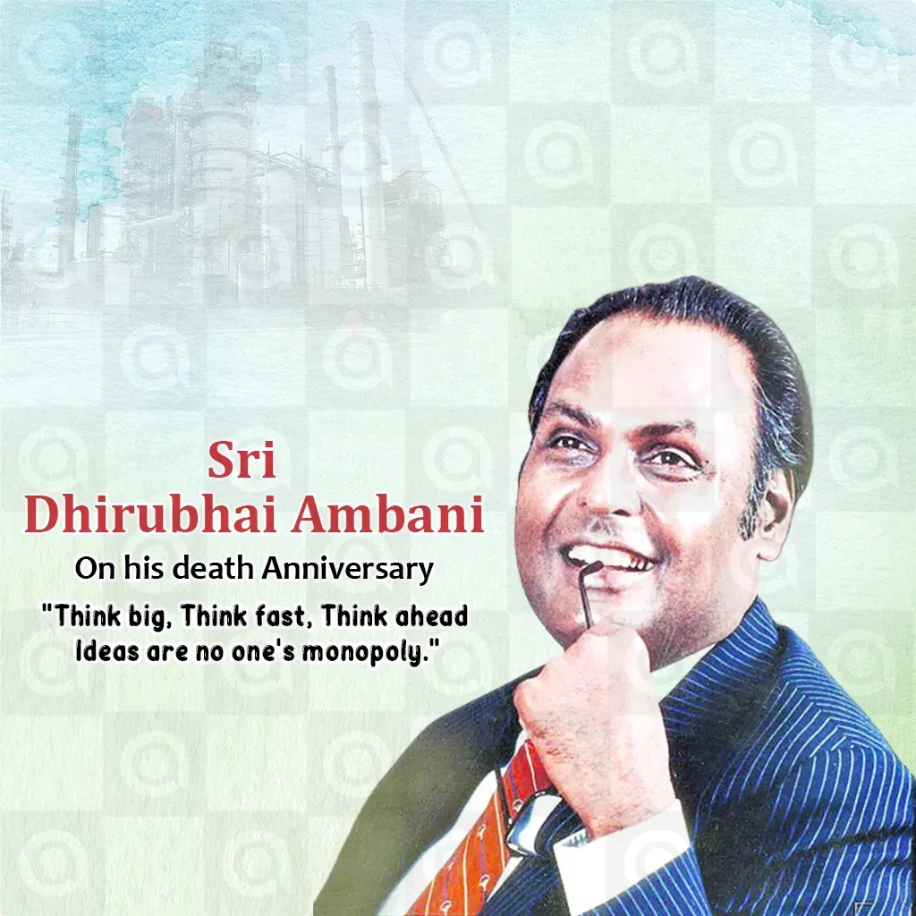 Dhirubhai Ambani Death Anniversary Poster Template