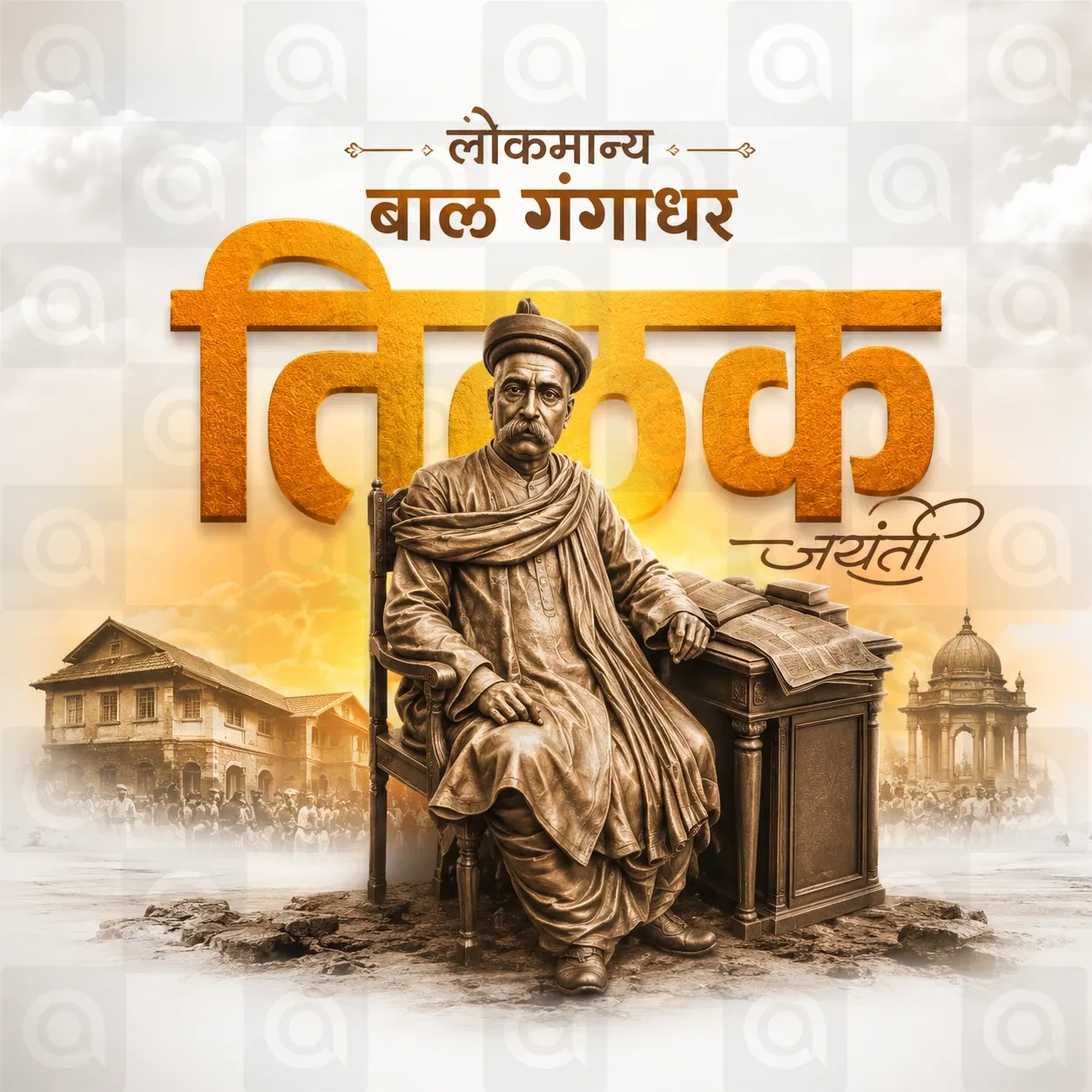Lokmanya Bal Gangadhar Tilak Jayanti Poster Template