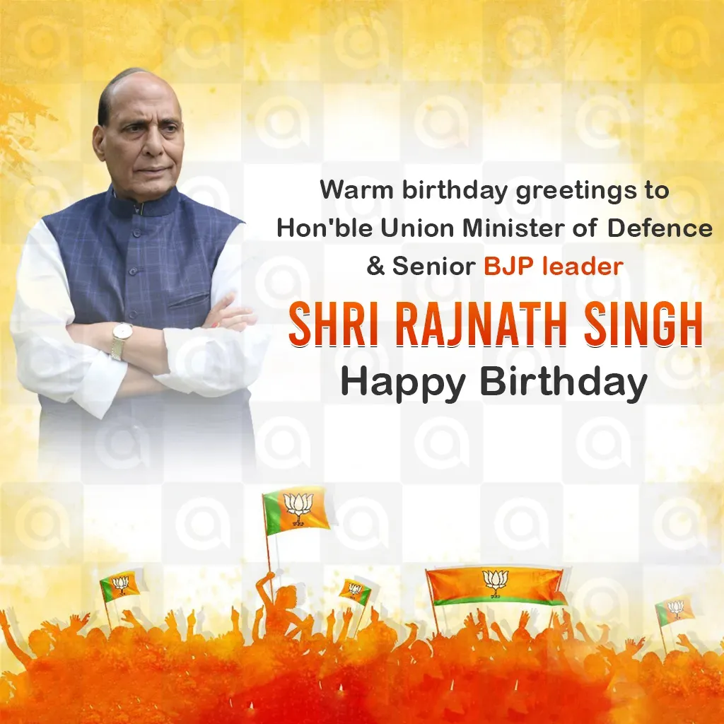 Rajnath Singh Jayanti Poster Template - Free Download