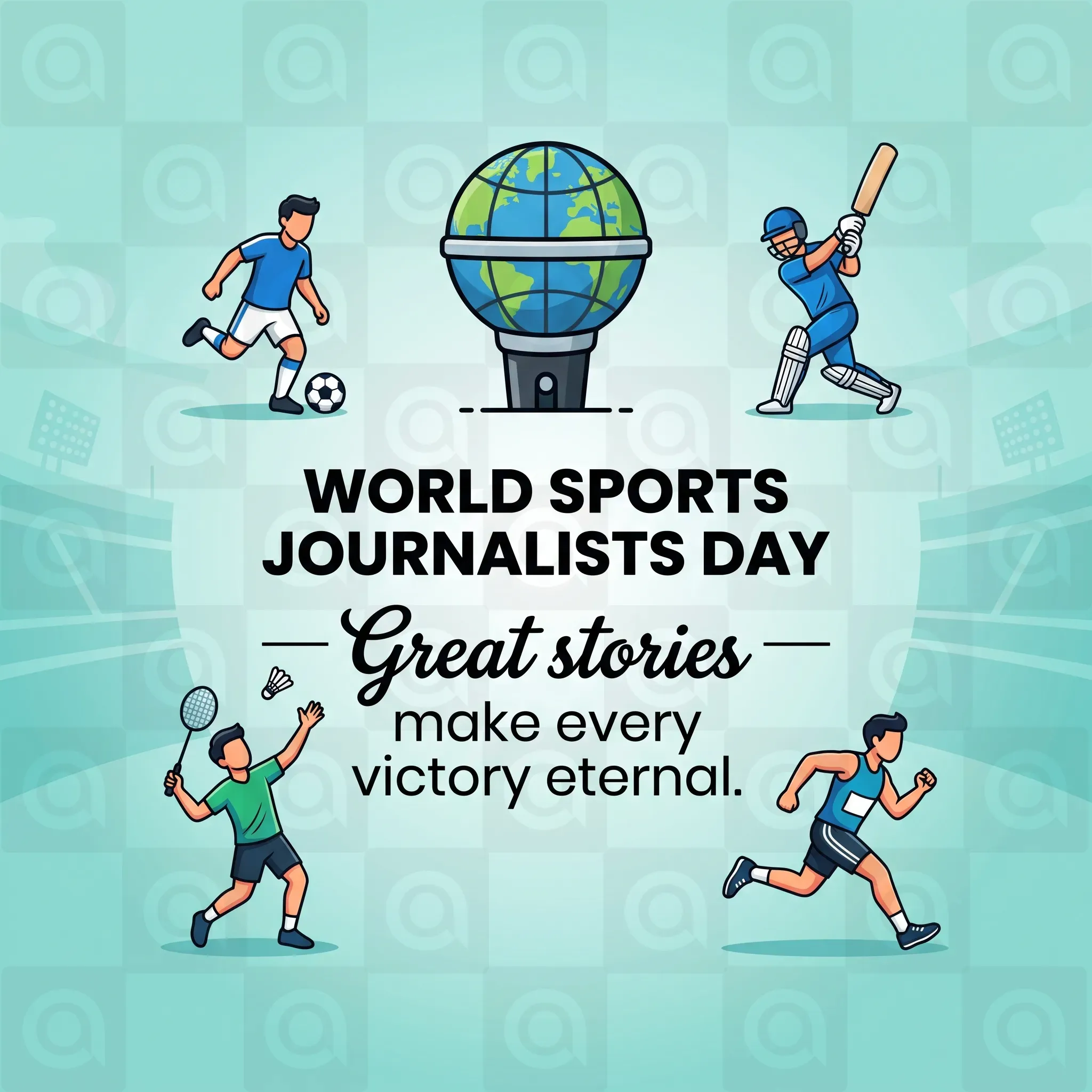 World Sports Journalists Day Poster Template
