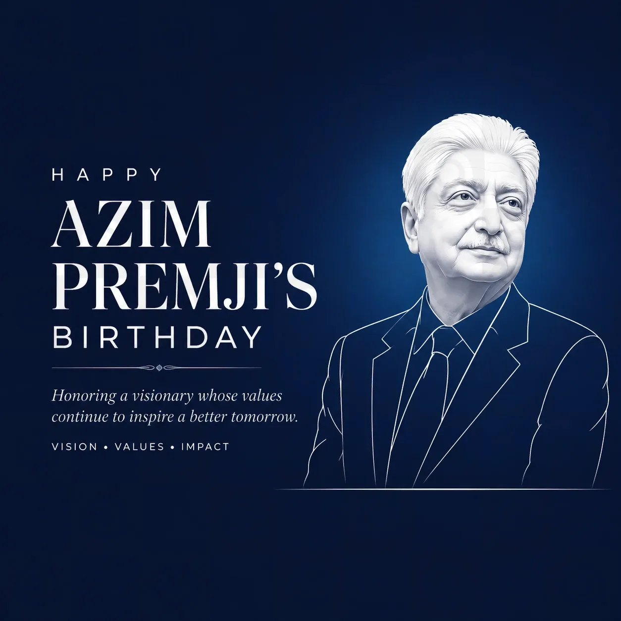 Azim Premji's birthday Poster Template
