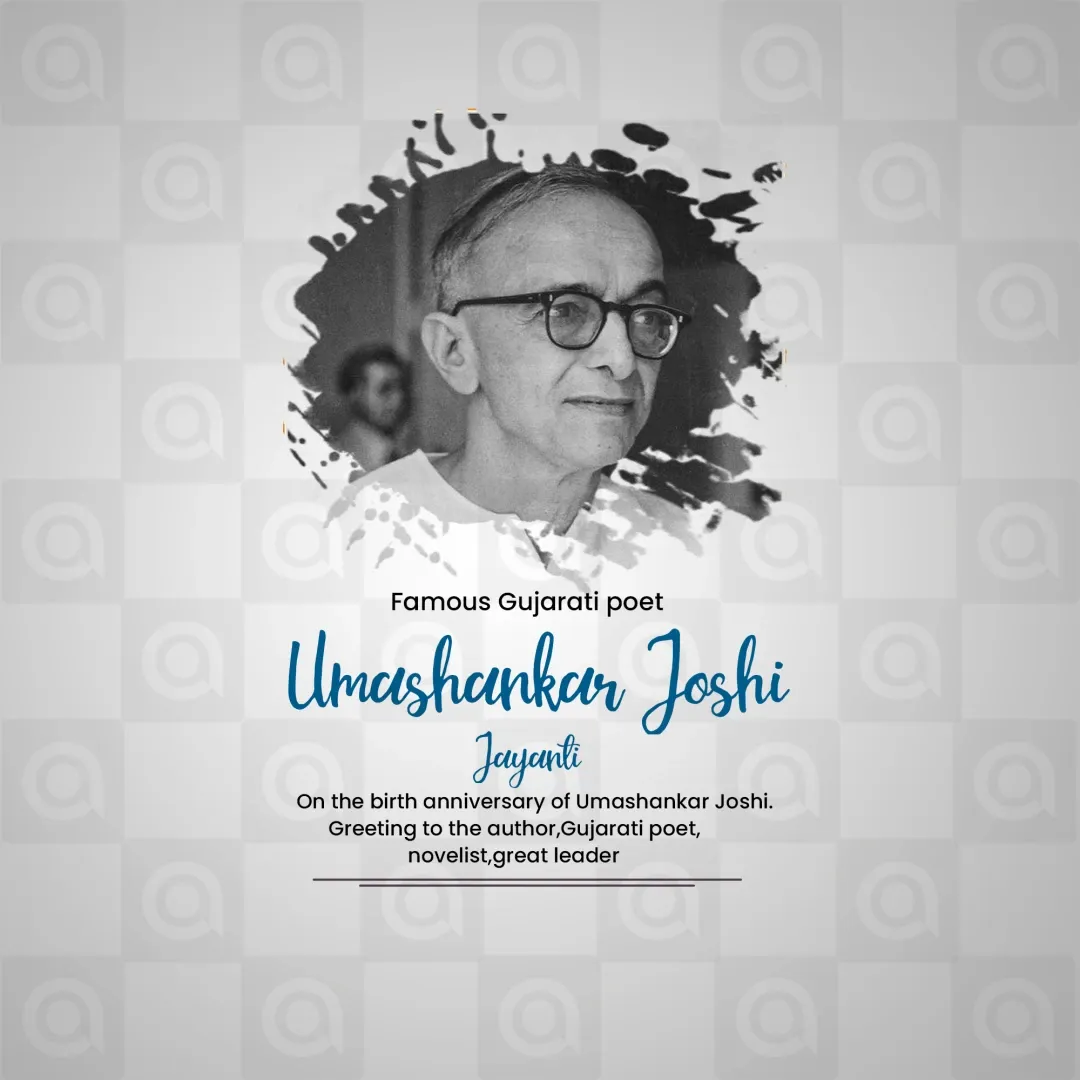 Umashankar Joshi Birth Anniversary Poster Template