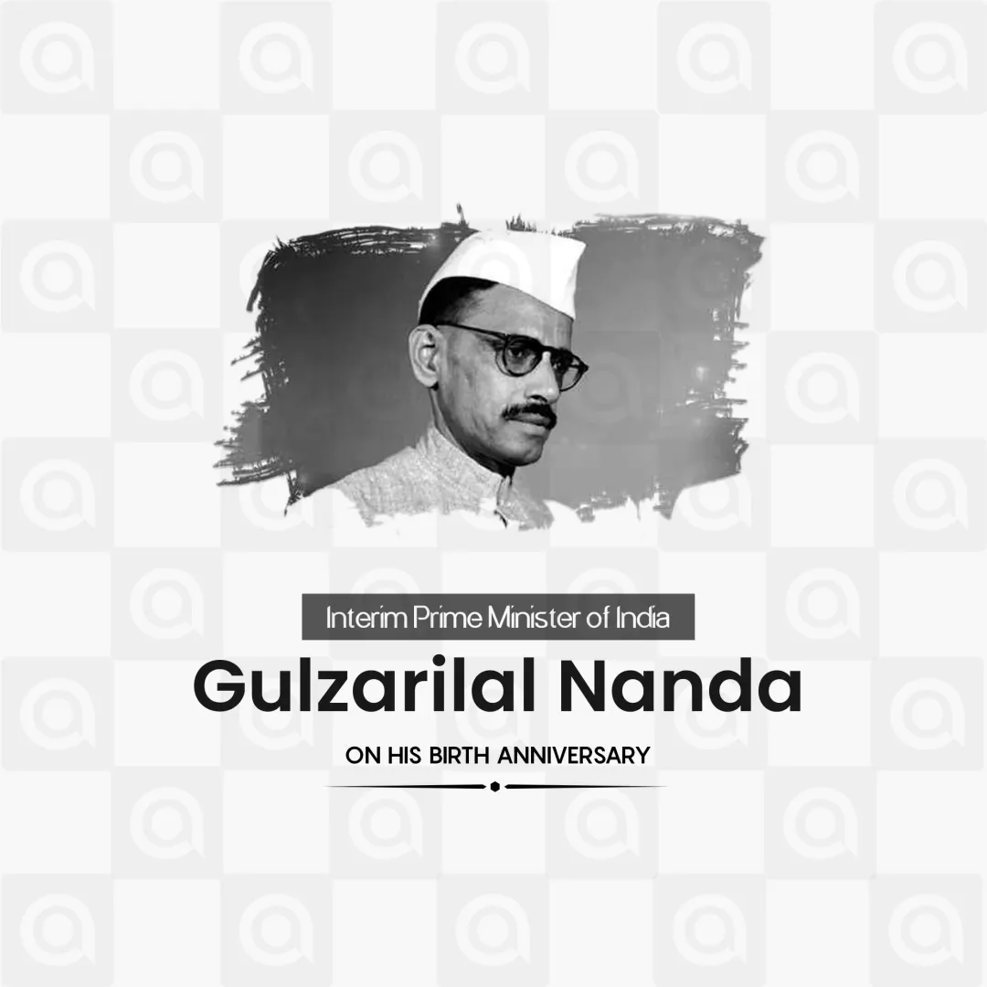 Gulzari Lal Nanda Jayanti Poster Template