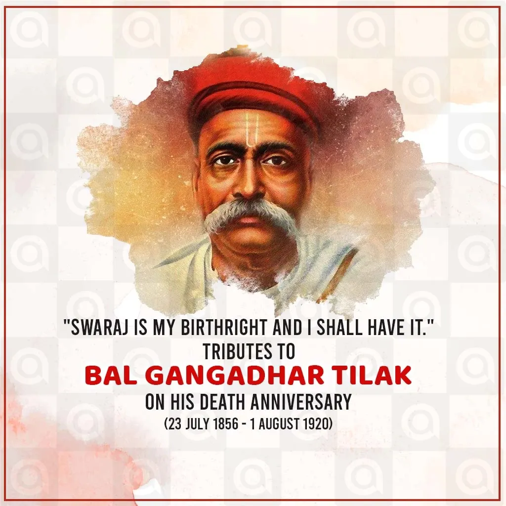 Bal Gangadhar Tilak's death anniversary Poster Template