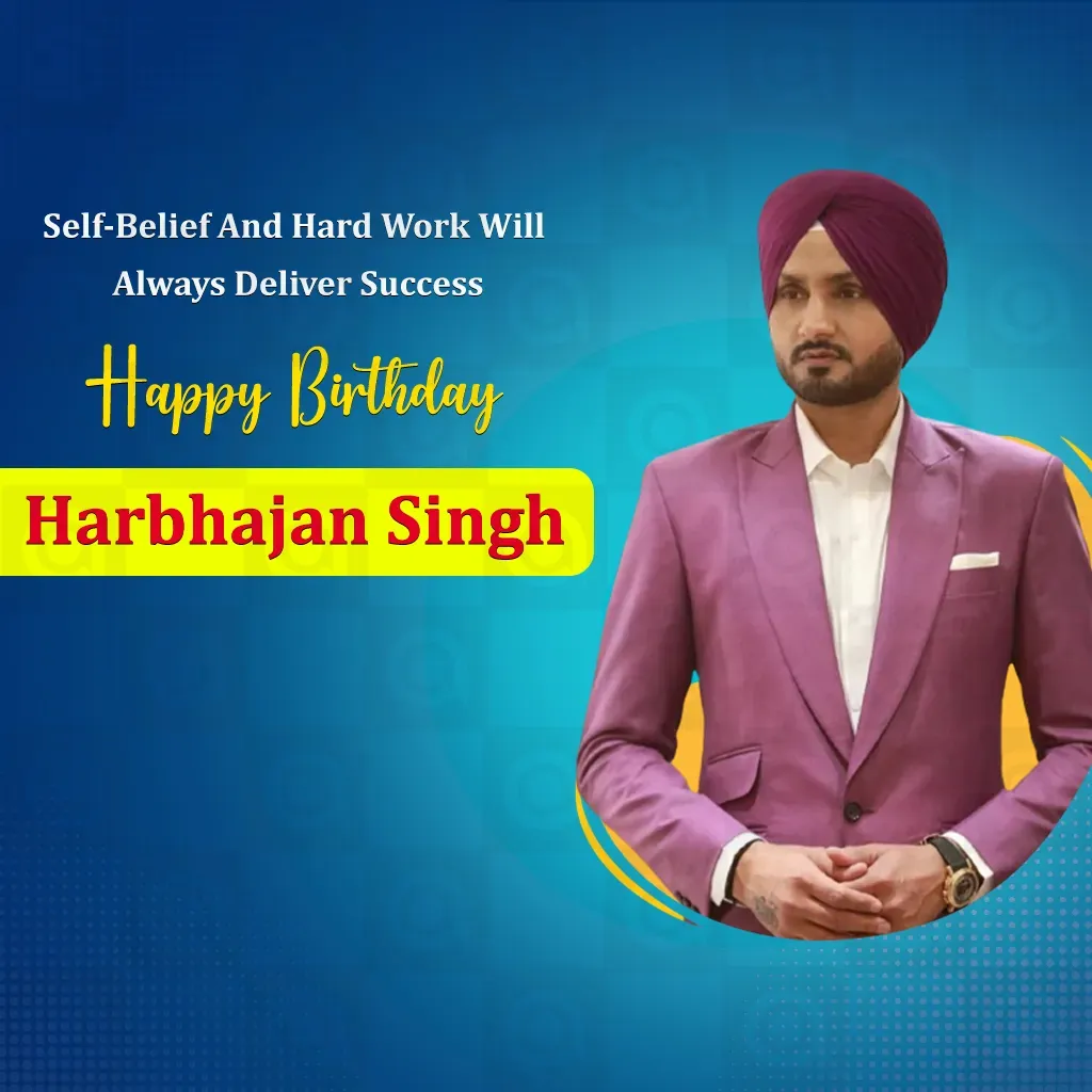 Harbhajan Singh Birthday Poster Template