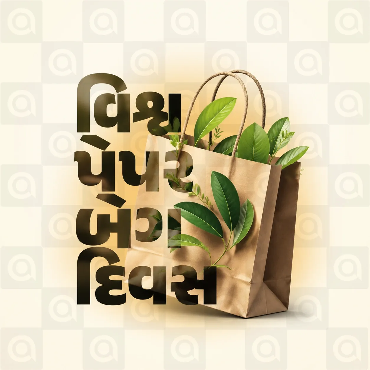World Paper Bag Day Poster Template