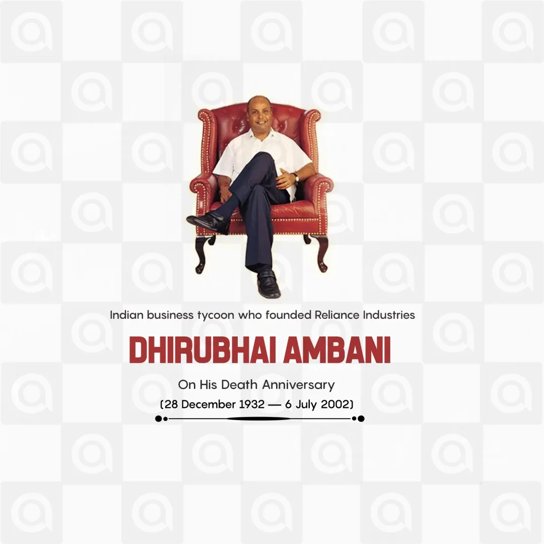 Dhirubhai Ambani Death Anniversary Poster Template