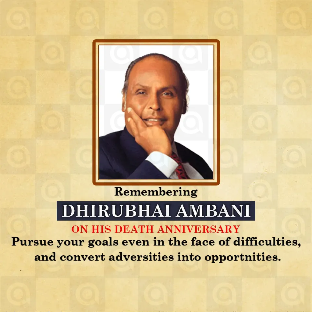 Dhirubhai Ambani Death Anniversary Poster Template