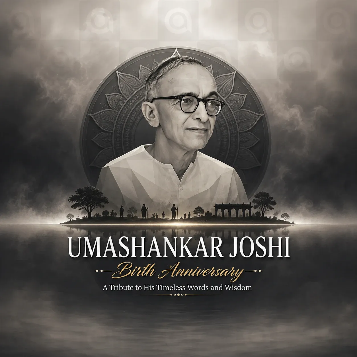 Umashankar Joshi Birth Anniversary Poster Template
