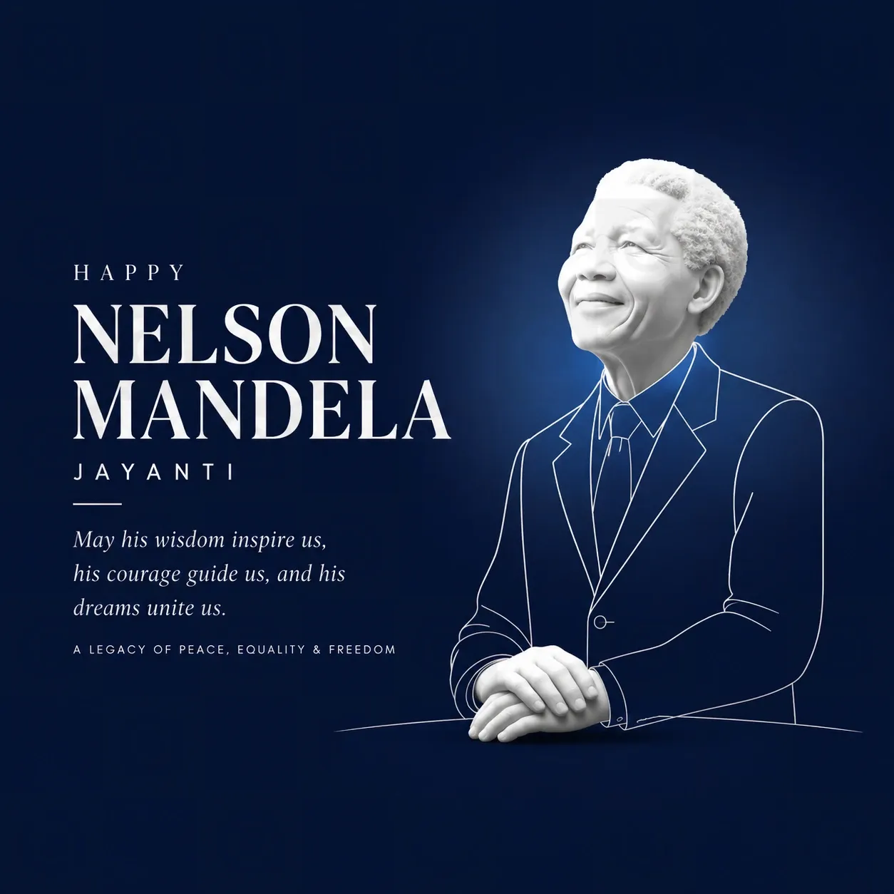 Nelson Mandela Jayanti Poster Template - Free Download