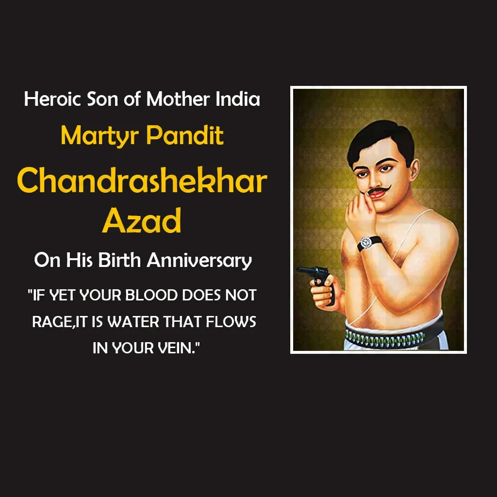 Chandra Shekhar Azad's birth anniversary Poster Template