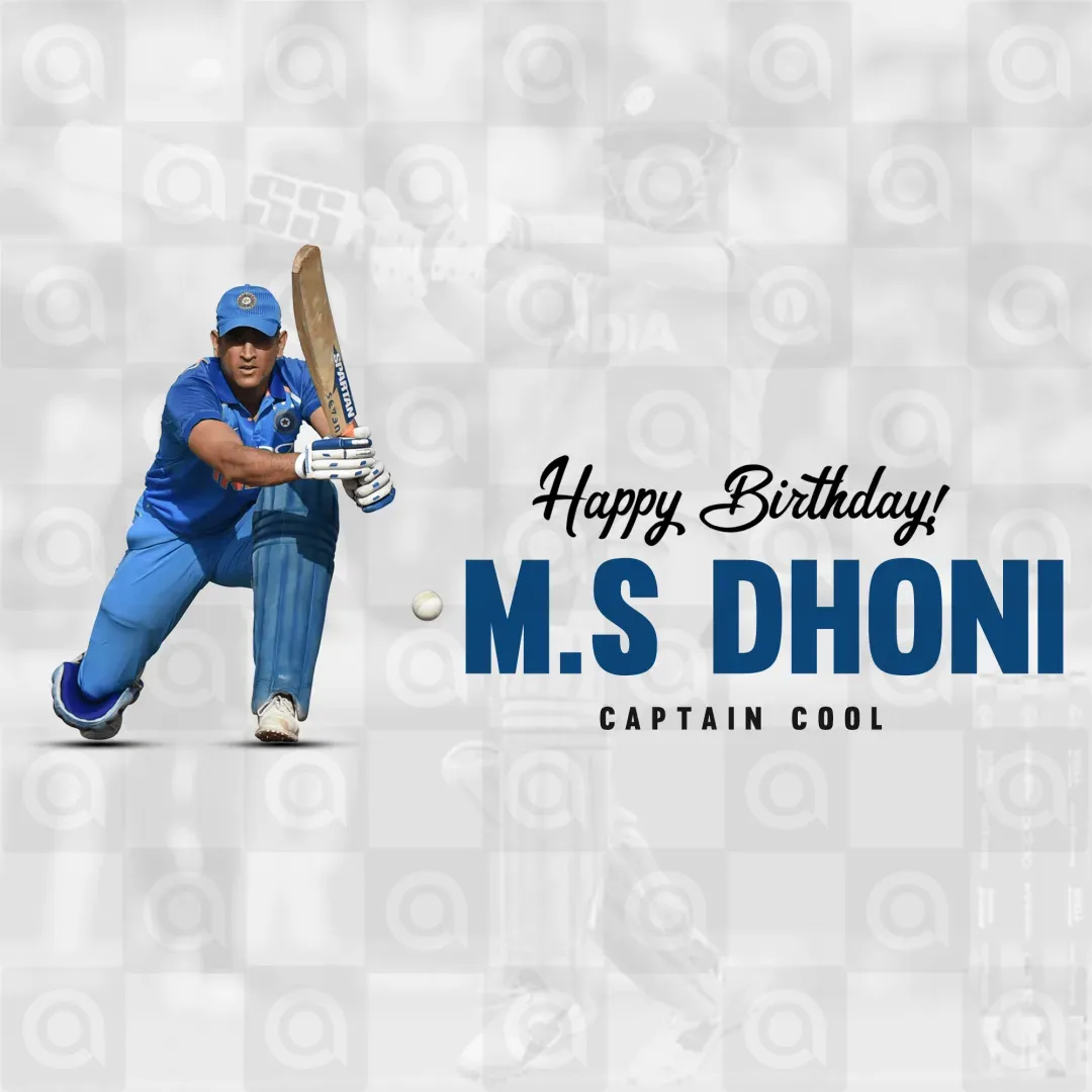 MS Dhoni Birthday Poster Template