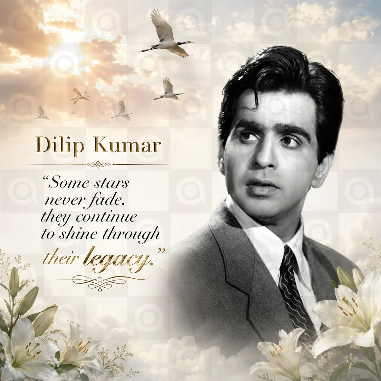 Dilipkumar Death Anniversary Poster Template