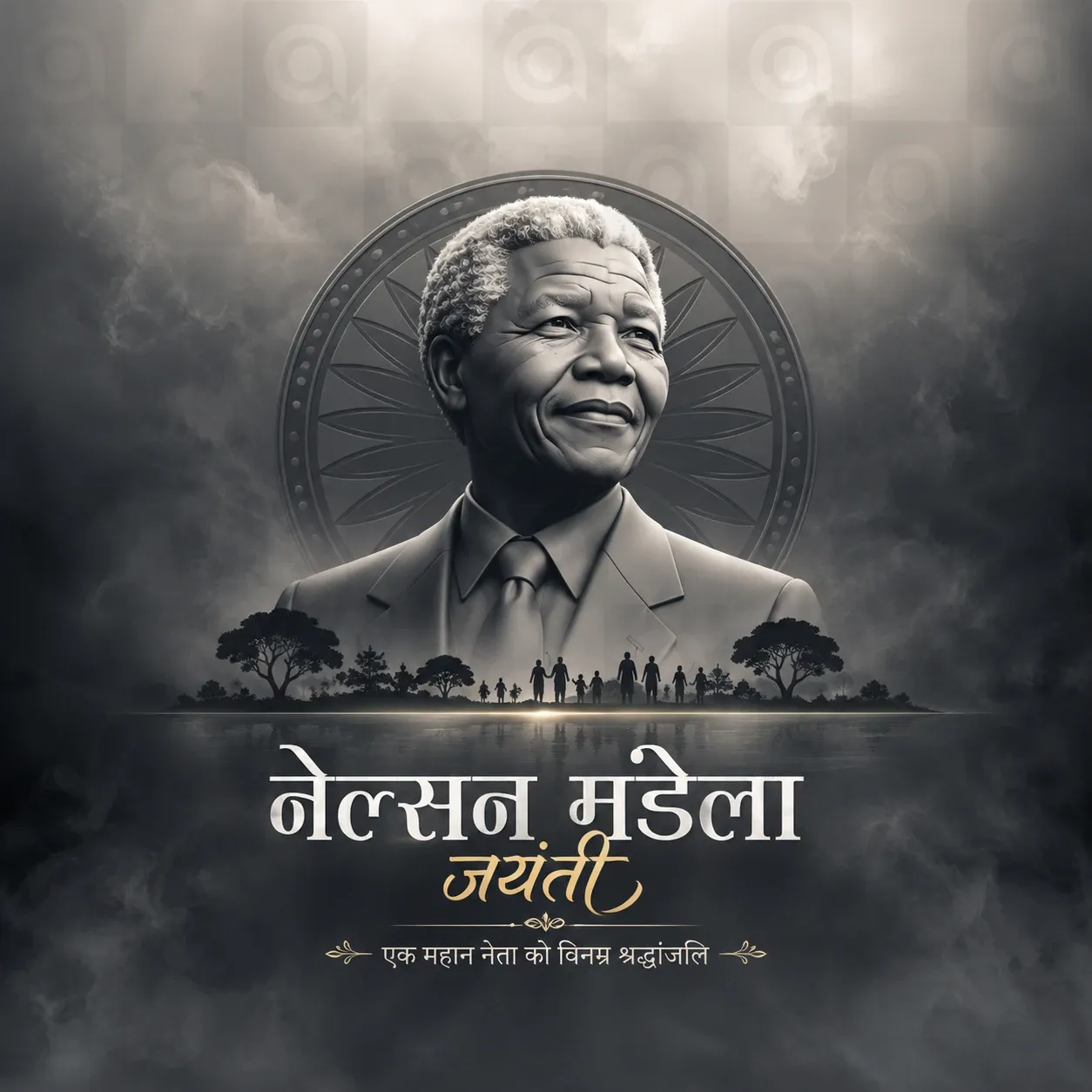 Nelson Mandela Jayanti Poster Template