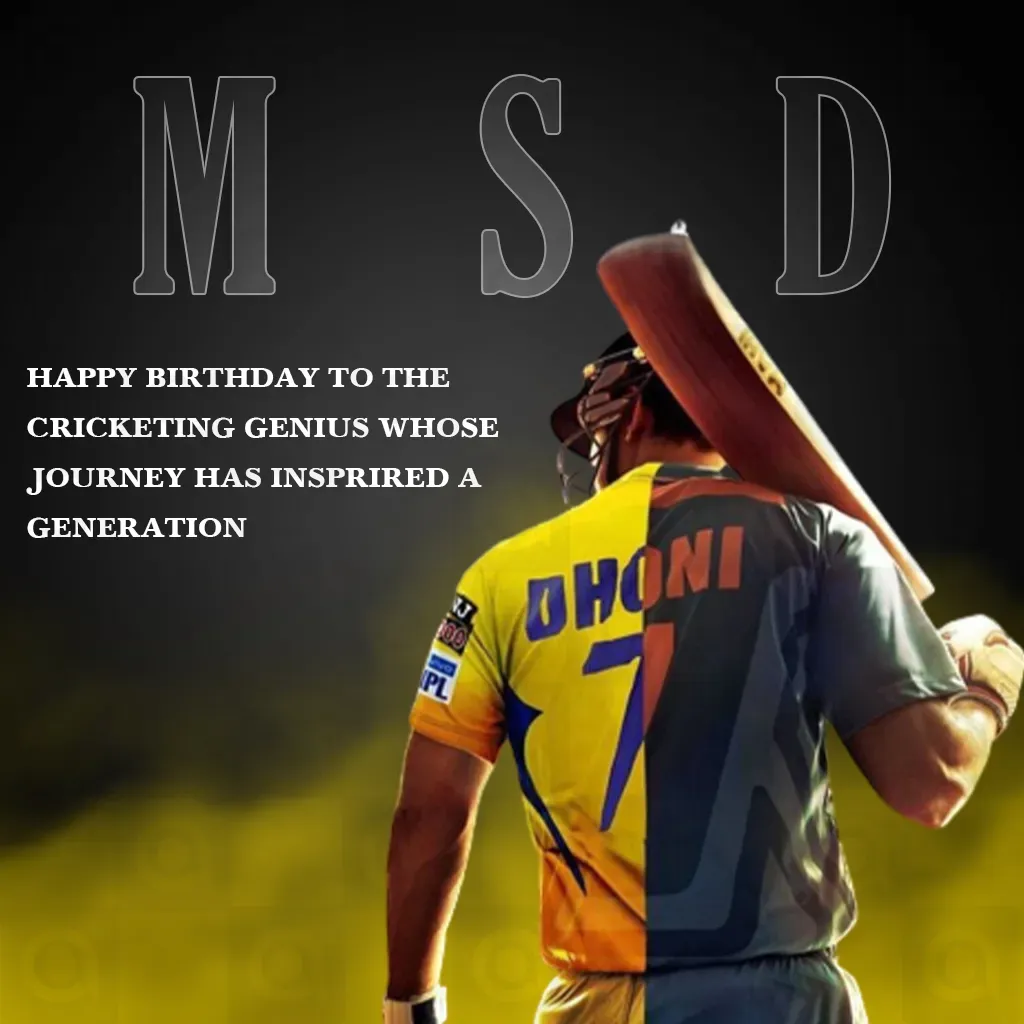 MS Dhoni Birthday Poster Template - Free Download