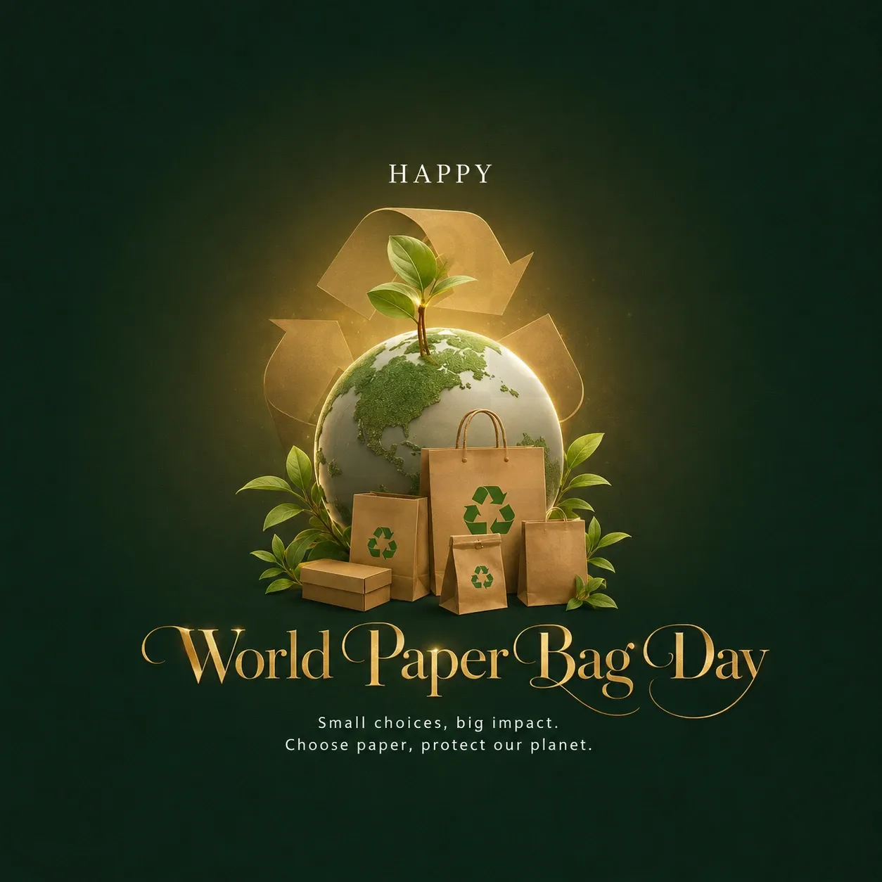 World Paper Bag Day Poster Template