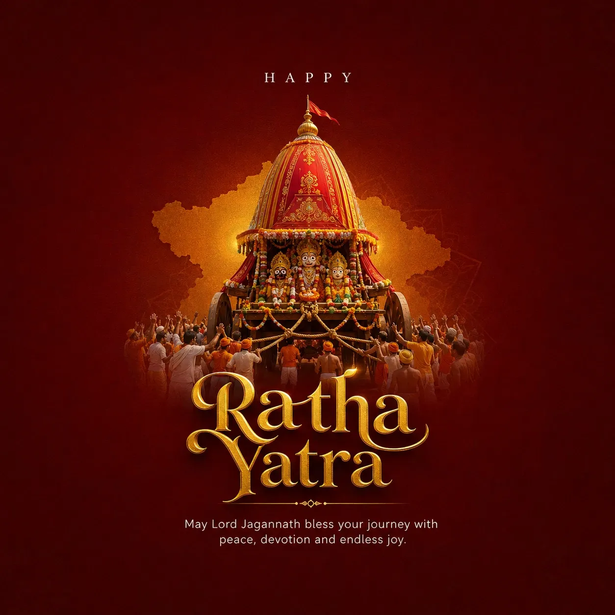 Jagannath Rath Yatra (અષાઢી બીજ) Poster Template