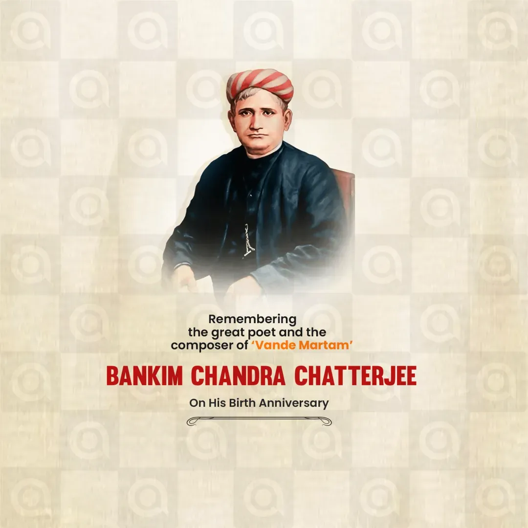 Bankim Chandra Chatterjee Birth Anniversary Poster Template