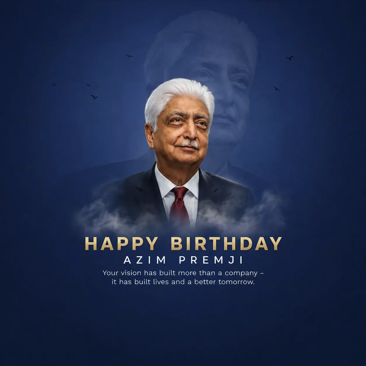 Azim Premji's birthday Poster Template