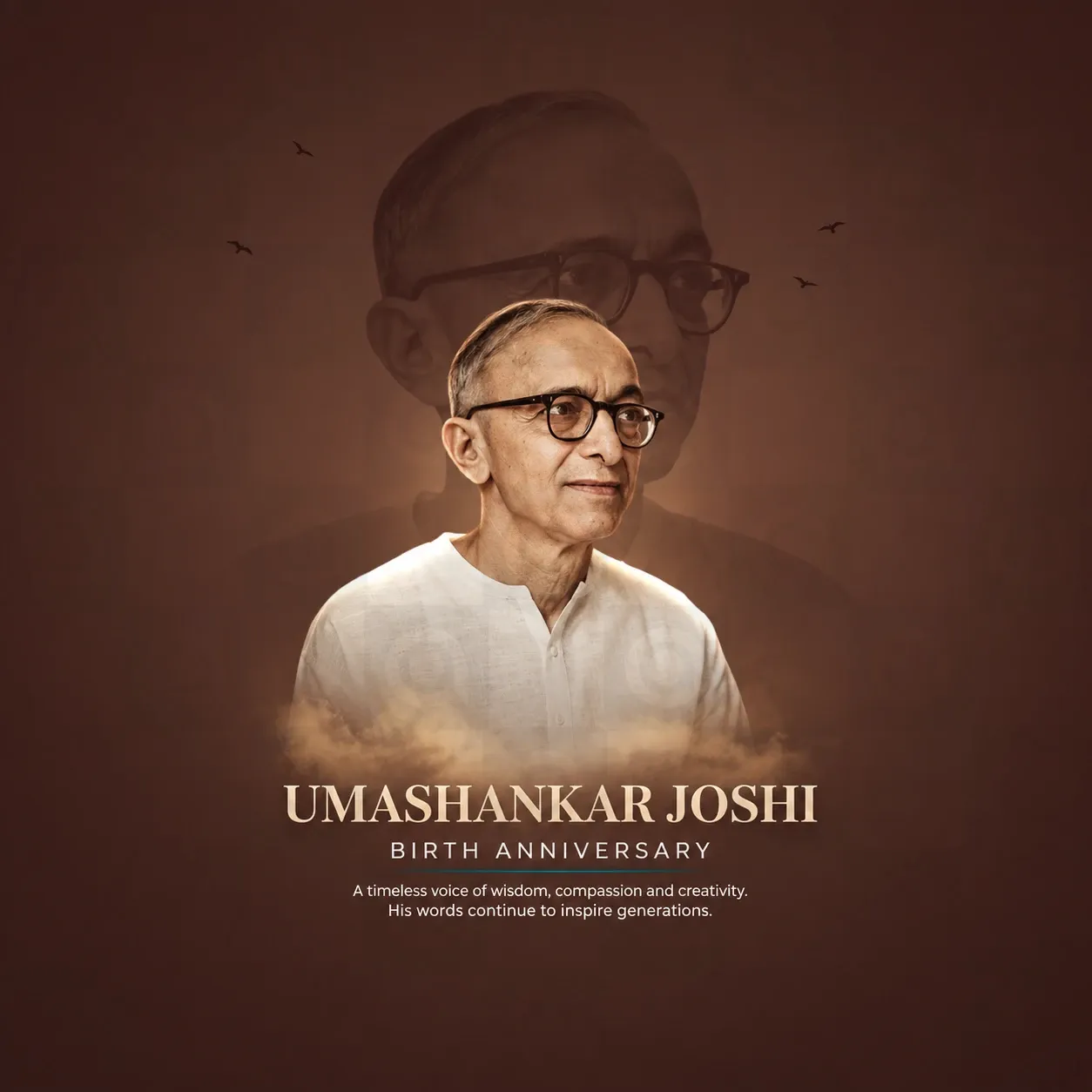 Umashankar Joshi Birth Anniversary Poster Template