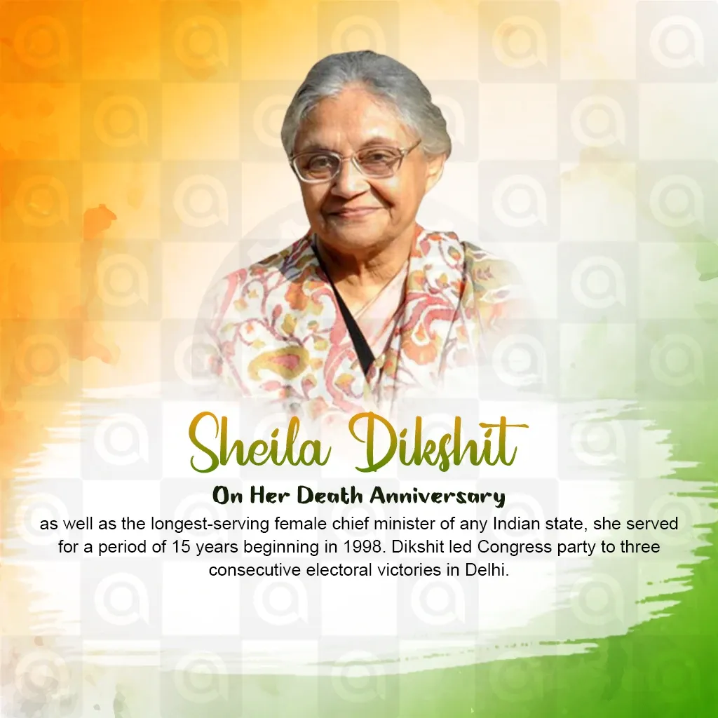 Sheila Dikshit's death anniversary Poster Template