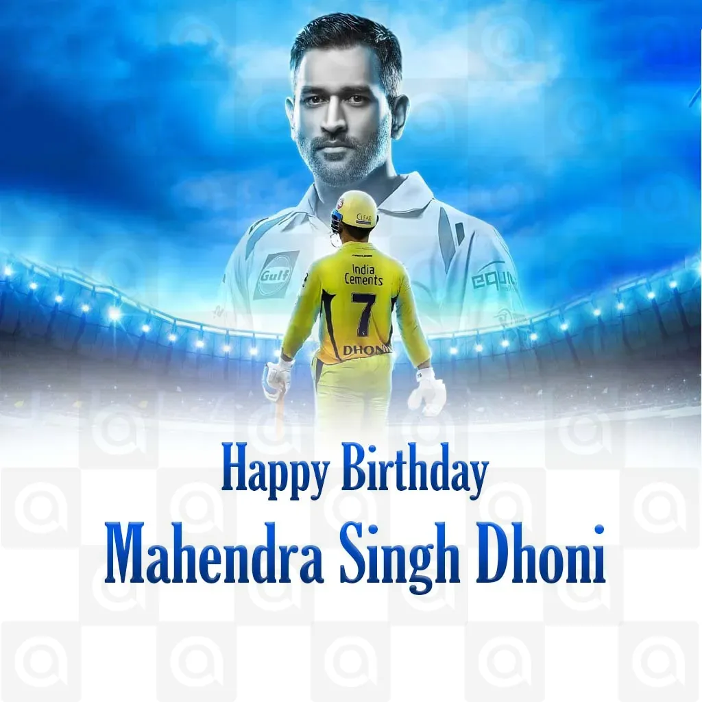 MS Dhoni Birthday Poster Template - Design 3