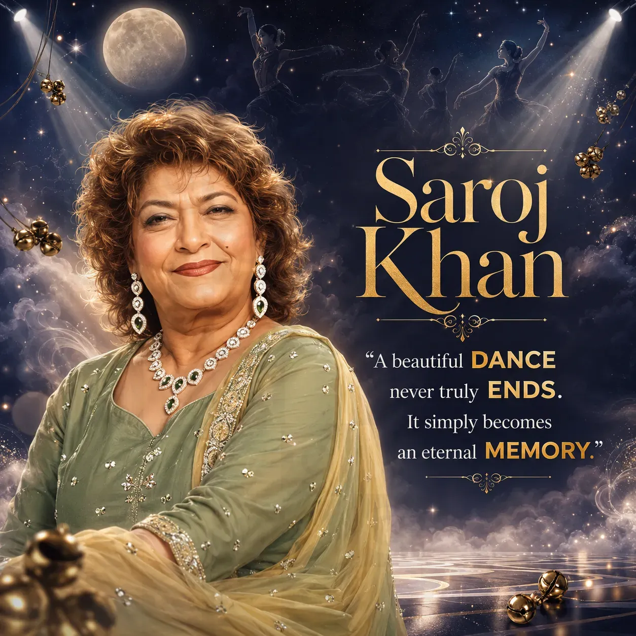 Saroj Khan Death Anniversary Poster Template