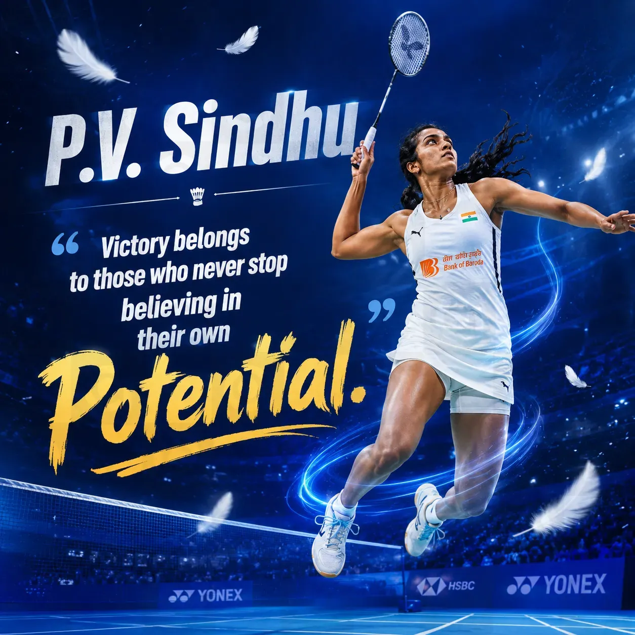 P.V. Sindhu Birth Anniversary Poster Template