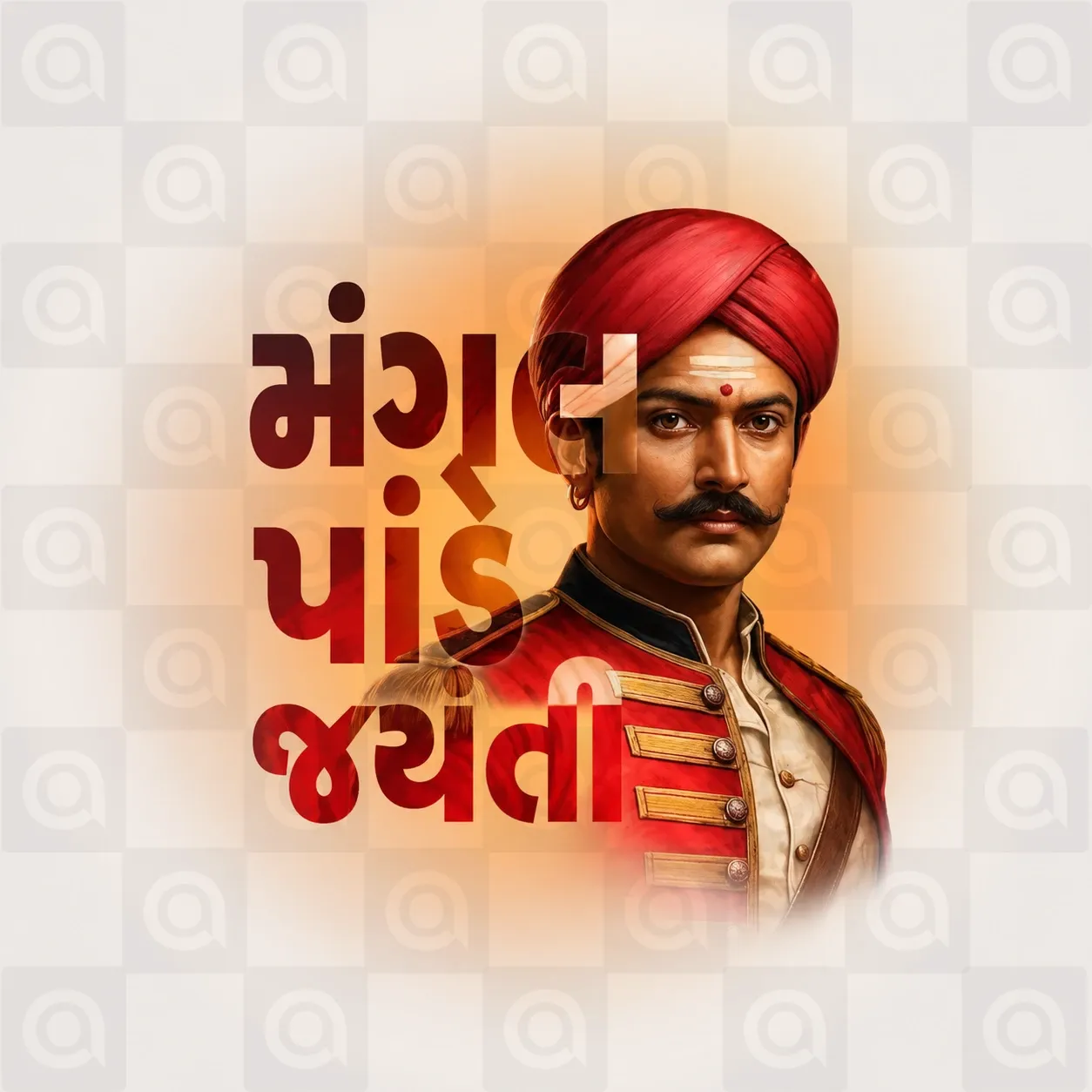 Mangal Pandey Jayanti Poster Template