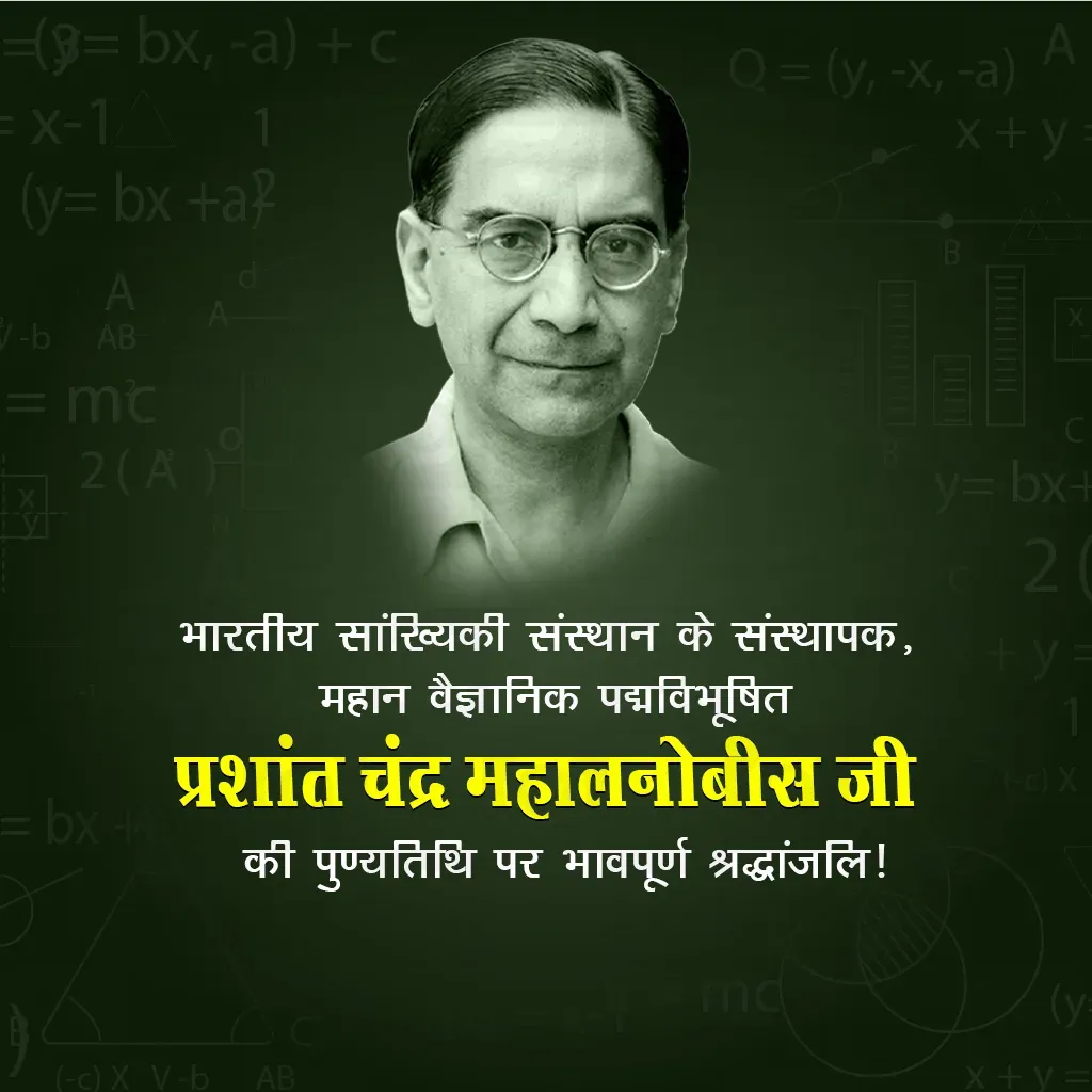 Prasanta Chandra (Father of Indian Statistics) Death Anniversary Poster Template