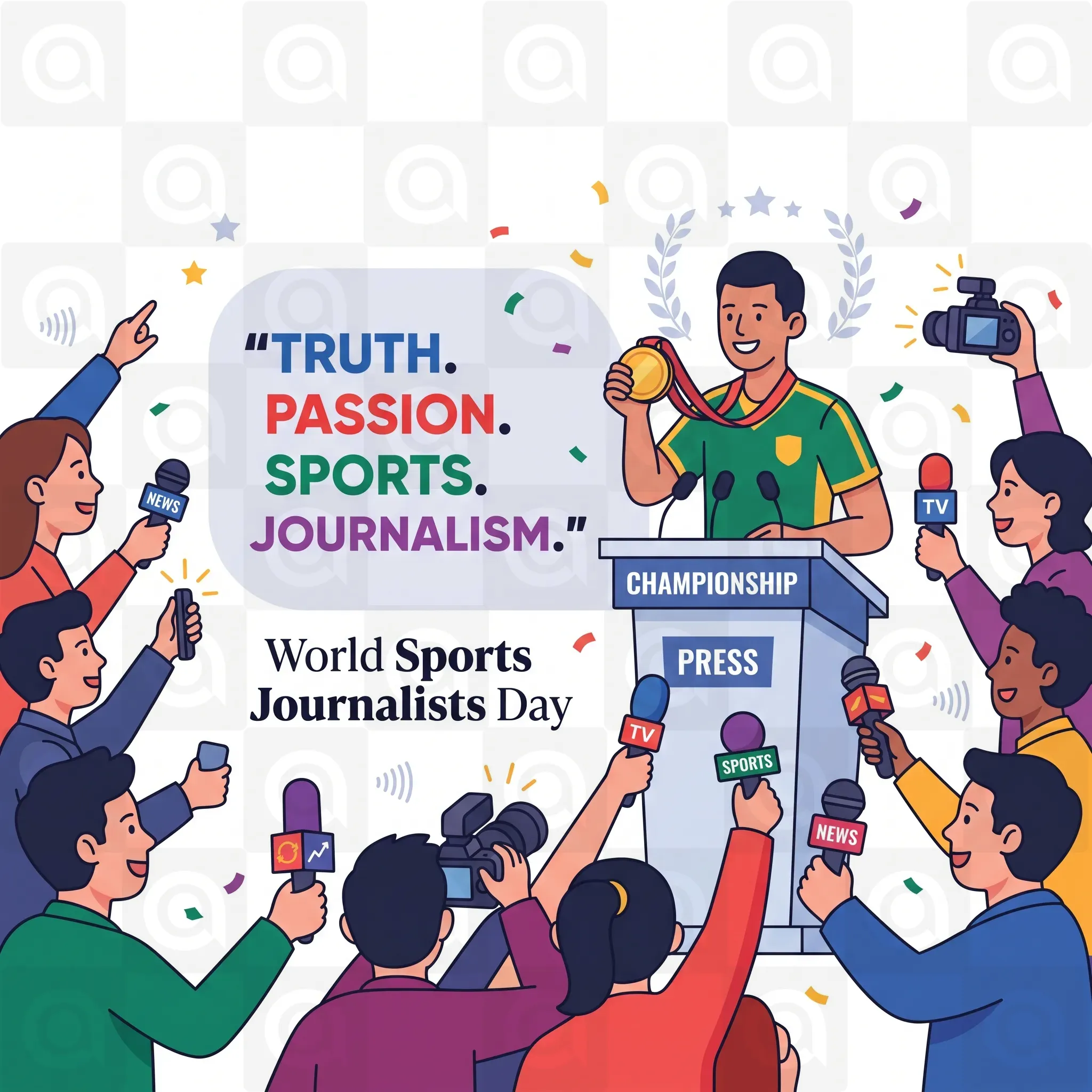 World Sports Journalists Day Poster Template - Free Download