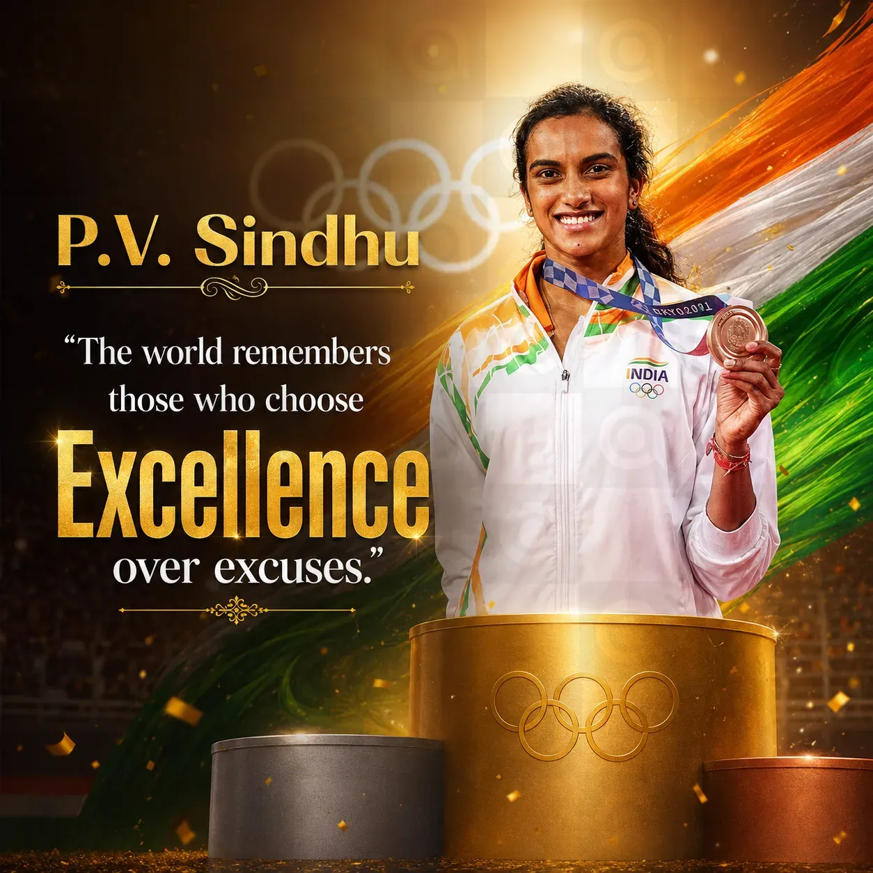 P.V. Sindhu Birth Anniversary Poster Template