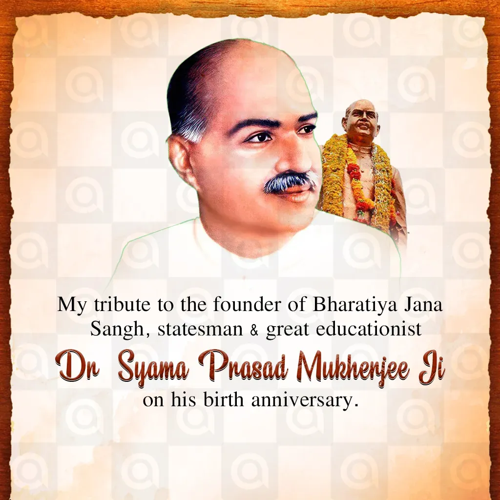 Shayam Parsad Mukhrjee Birth Anniversary Poster Template
