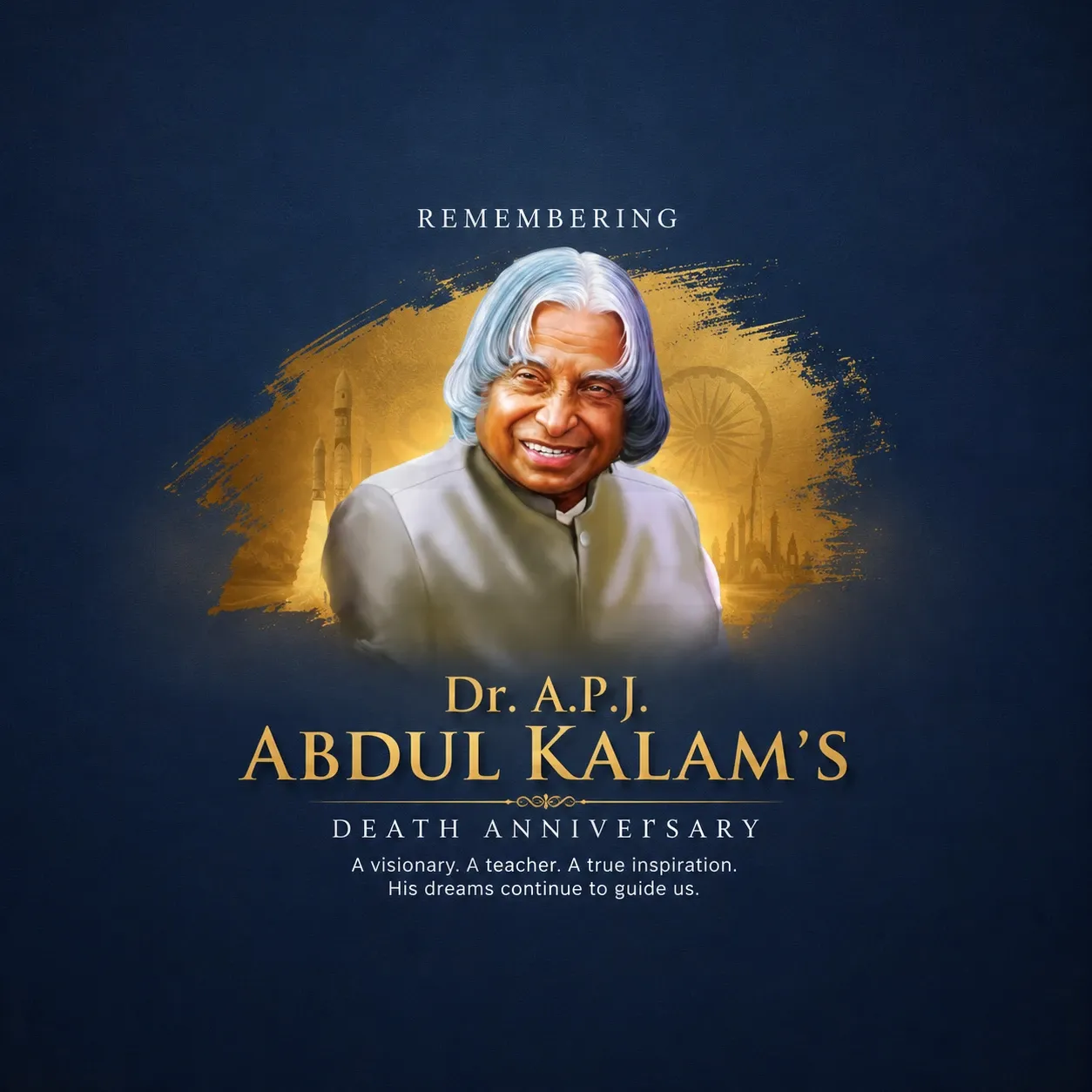 Dr. A.P.J. Abdul Kalam's death anniversary Poster Template