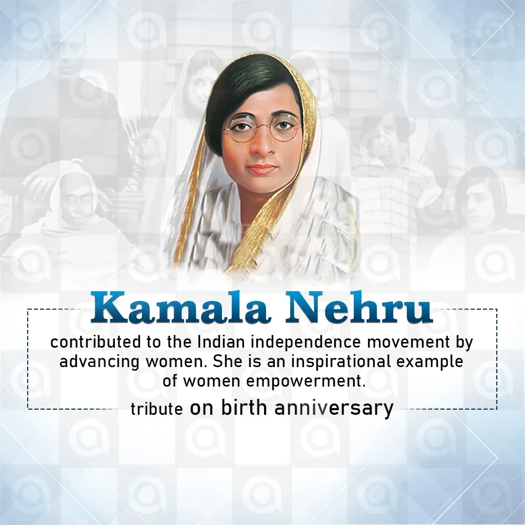 Kamala Nehru's birth anniversary Poster Template