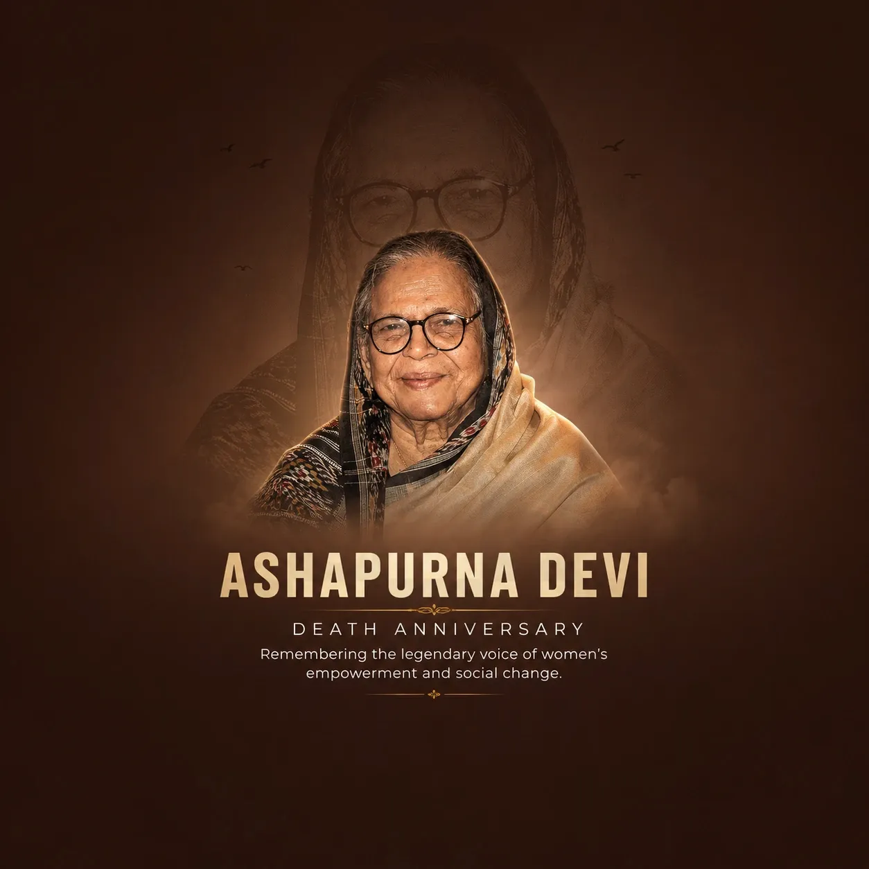 Ashapurna Devi Death Anniversary Poster Template - Free Download