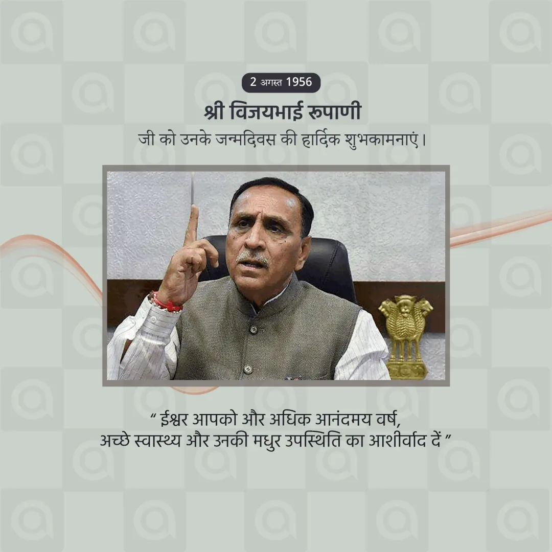 Vijaybhai Rupani Birthday Poster Template