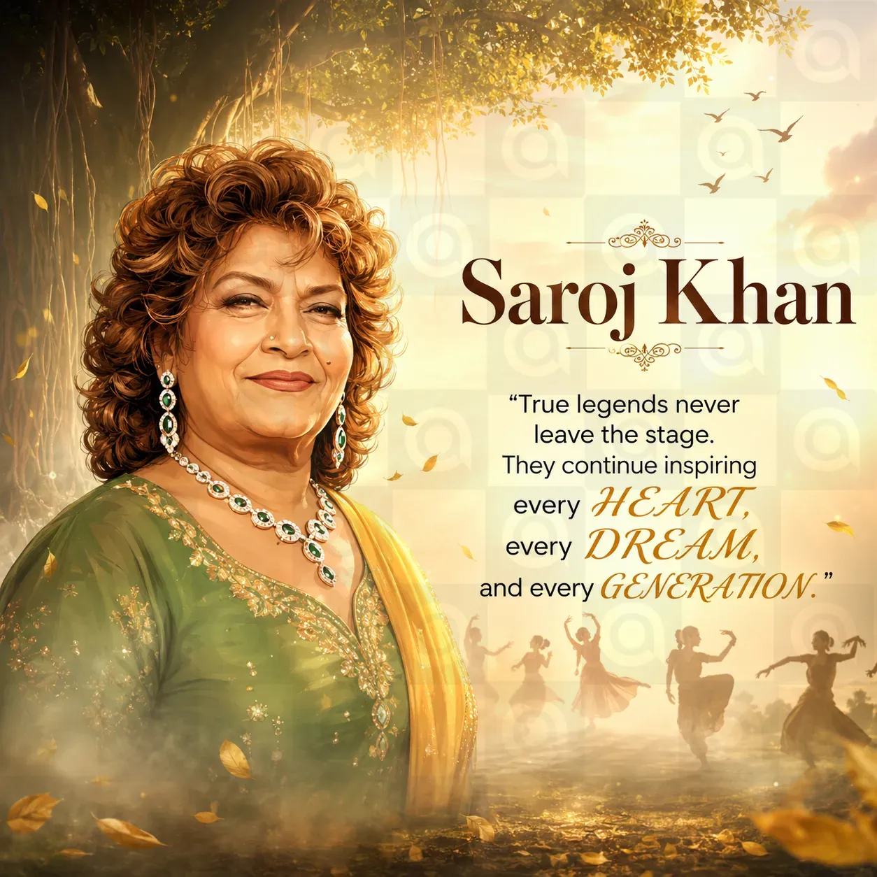 Saroj Khan Death Anniversary Poster Template - Free Download