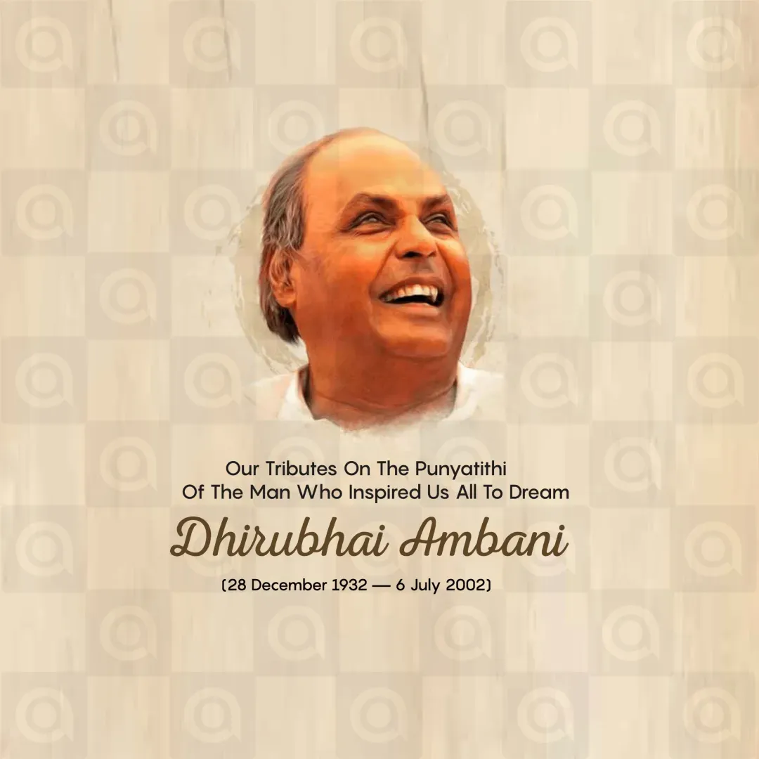 Dhirubhai Ambani Death Anniversary Poster Template