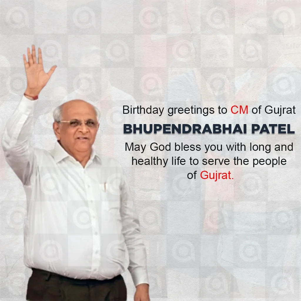 Bhupendrabhai Patel's birthday Poster Template