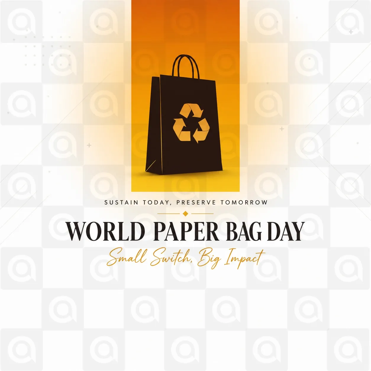 World Paper Bag Day Poster Template - Free Download